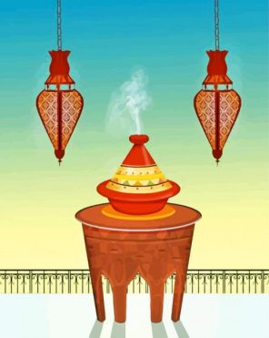 Illustration Moroccan Tagine paint by number