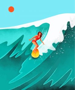 Illustration Surfer Girl paint by numbers