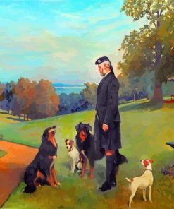 John Brown With Dogs At Osborne By Charles Burton Barber paint by number