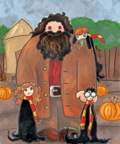 Rubeus Hagrid and harry potter paint by number