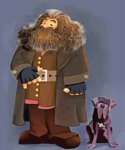 Rubeus Hagrid and his dog paint by number