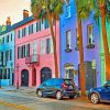 South Carolina rainbow row paint by number