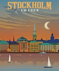 Stockholm Sweden Poster paint by numbers