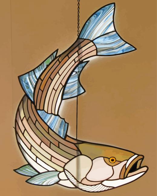 Striper fish art paint by number
