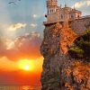 Sunset Swallow Nest Castle paint by number