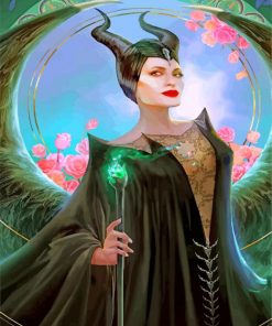 Aesthetic Maleficent Angelina Jolie paint by numbers