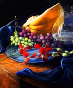 Grapes And Melon Fruits paint by numbers