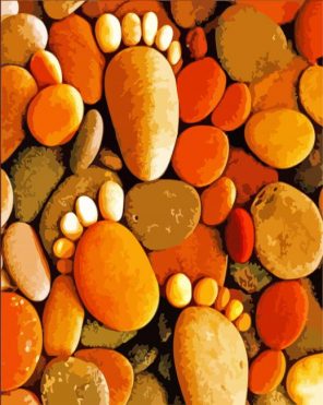 Beige And Brown Pebbles paint by numbers