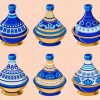 Blue Moroccan Tagines paint by numbers