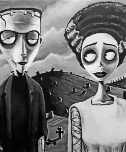Bride And Frankenstein paint by numbers