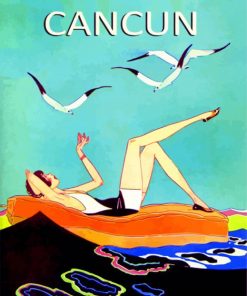 cancun illustration paint by numbers