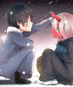Cute Hiro And Zero Two paint by number
