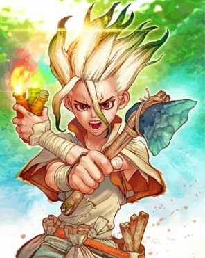 Dr Stone Ishigami Anime paint by number