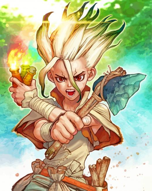 Dr Stone Ishigami Anime paint by number