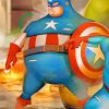 Fat Captain America paint by number