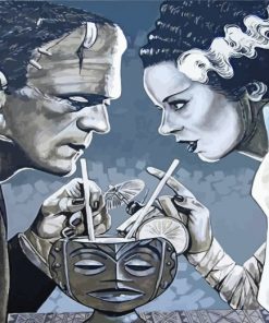 Frankenstein And Bride Art paint by numbers