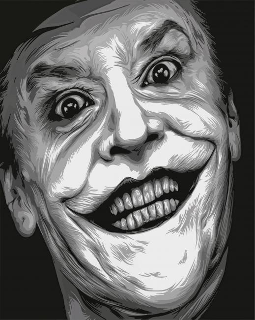 Jack Nicholson Joker Face - Paint By Number - ThePaintByNumbers.COM