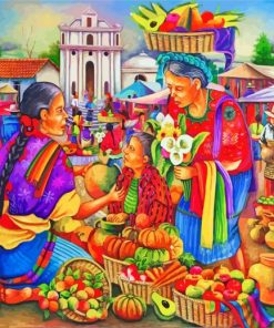 market scene paint by numbers