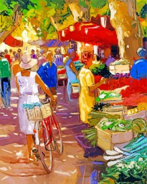 market scene paint by number