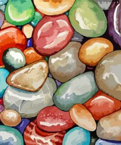 Multicolored Pebbles paint by numbers