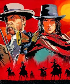 red dead redemption poster paint by numbers