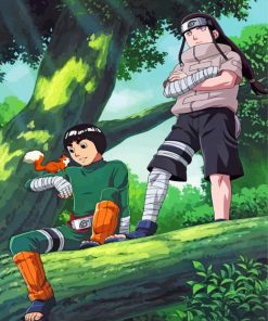 rock lee and neji paint by number