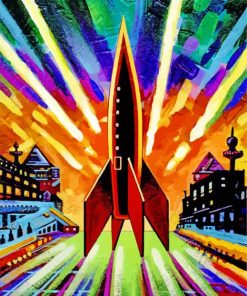 rocket art paint by number