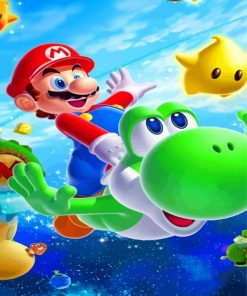 Super Mario And Yoshi paint by numbers