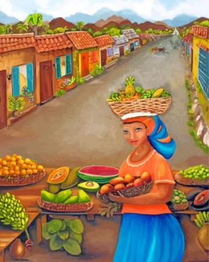 traditional market paint by numbers
