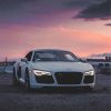Aesthetic White Audi R8 paint by numbers
