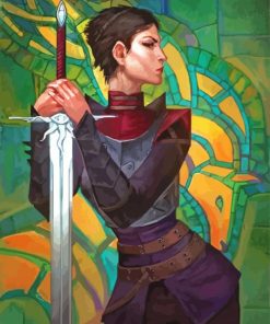 Woman And Sword paint by number