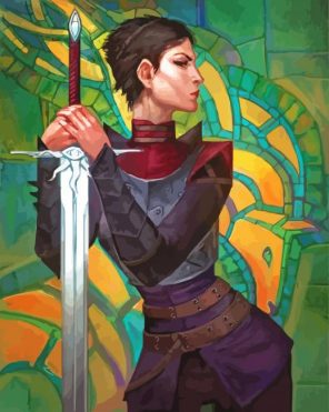 Woman And Sword paint by number