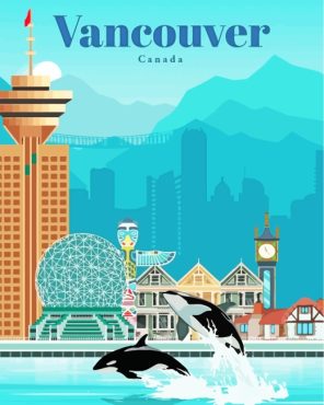 Canada Vancouver Poster Paint by numbers