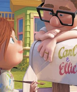 Carl And Ellie Up Movie paint by numbers