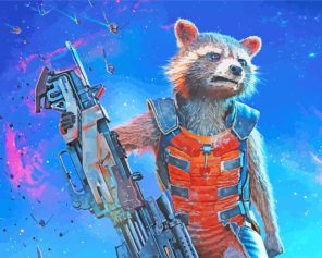 Guardians Of The Galaxy Rocket paint by numbers