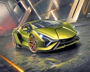 Lamborghini Car paint by numbers