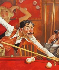 Man Playing Pool Art Paint by numbers
