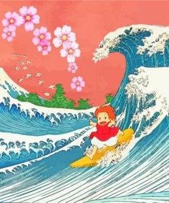 Ponyo Surfing paint by numbers