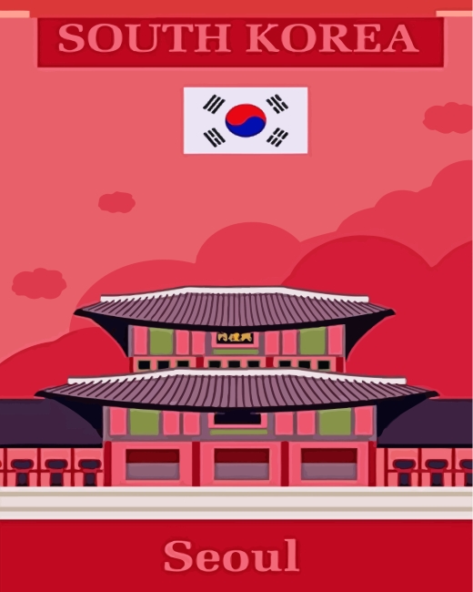 South Korea Seoul Poster paint by numbers