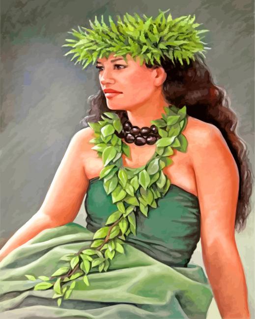 Aesthetic Hawaiian Woman paint by numbers