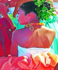Aesthetic Hawaiian Girl paint by numbers