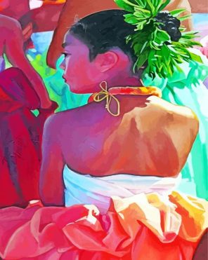 Aesthetic Hawaiian Girl paint by numbers