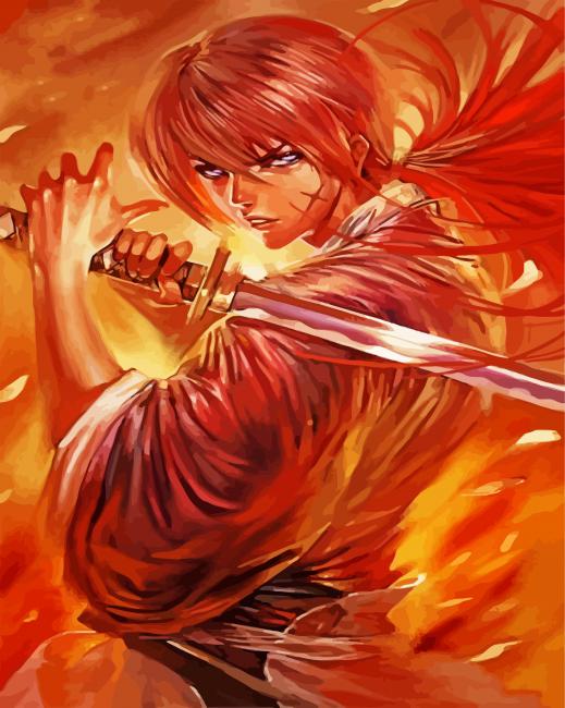 Cool Kenshin Himura paint by numbers
