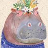 Floral Hippopotamus paint by numbers