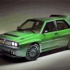 Green Lancia Car paint by numbers