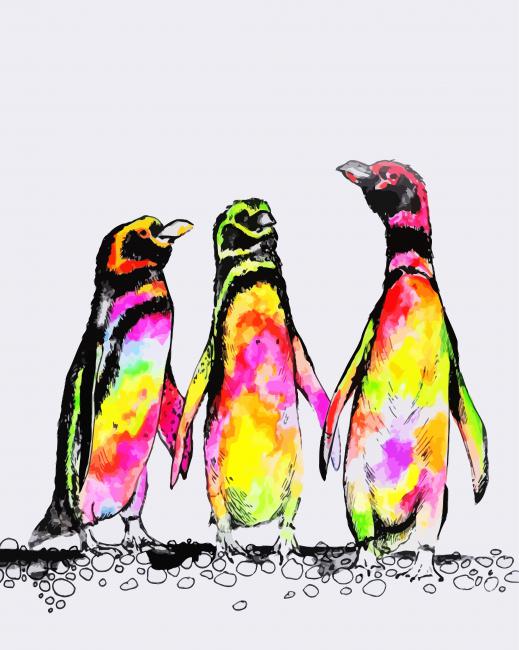 Colorful Penguins Paint By Numbers