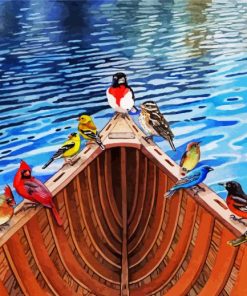 Birds On A Boat Paint By Numbers