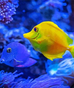 yellow and blue fish paint By Numbers