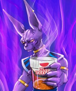 Beerus drinking Coffee Paint By Numbers