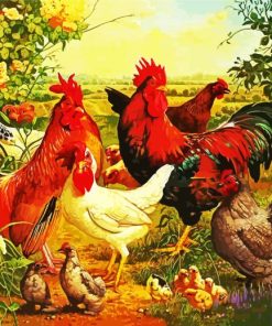 Chikens In Farm Paint By Numbers